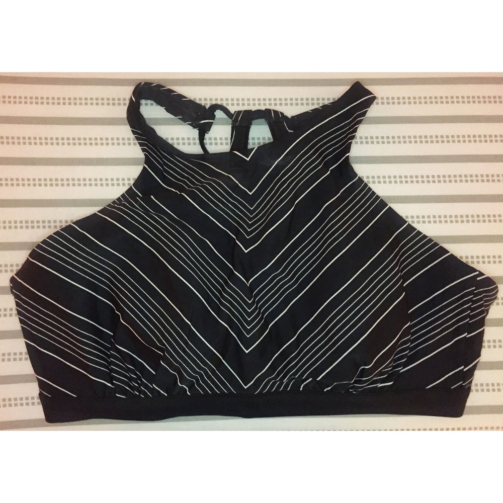ATHLETA Striped High-Neck Bikini Top - 38D/DD